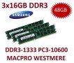 3x 16GB = 48GB KIT DDR3 RAM 1600 Mhz PC3-12800R ECC REG DIMM