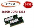 2x 8GB = 16GB KIT DDR3 RAM 1333 Mhz PC3-10600 SO-DIMM