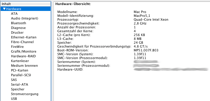 Hauptseite System-Profiler