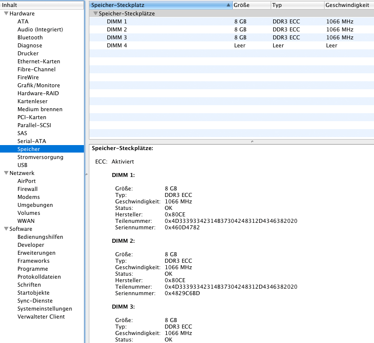 Hauptseite System-Profiler