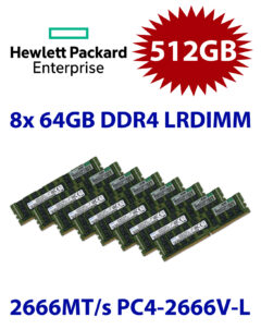 8x 64GB = 512GB Kit DDR4 RAM 2666 Mhz PC4-21300 DIMM ECC LRDIMM