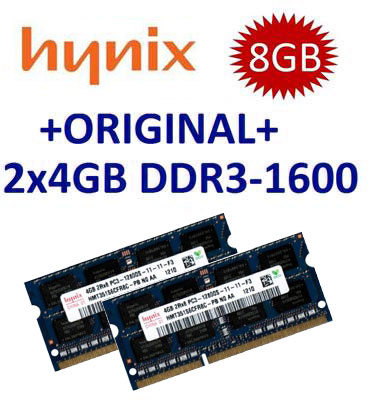 Hynix 2x 4GB = 8GB KIT DDR3 RAM 1600 Mhz PC3-12800 SO-DIMM