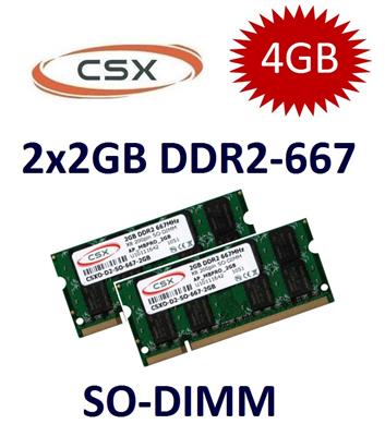 CSX 2x 2GB = 4GB KIT DDR2 667 Mhz PC2-5300 SO-DIMM [CSXO-D2-SO-667 