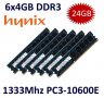 6x 4GB = 24GB KIT DDR3 RAM 1333 Mhz PC3-10600E ECC DIMM