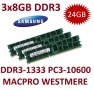 3x 8GB = 24GB KIT DDR3 RAM 1333 Mhz PC3-10600R ECC REG DIMM