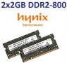 2x 2GB = 4GB KIT DDR2 800 Mhz PC2-6400 SO-DIMM