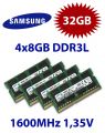 4x 8GB = 32GB KIT DDR3L RAM 1600 Mhz PC3-12800 SO-DIMM