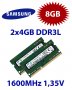 2x 4GB = 8GB KIT DDR3L RAM 1600 Mhz PC3-12800 SO-DIMM