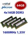 4x 16GB = 64GB KIT DDR3L RAM 1600 Mhz PC3-12800 SO-DIMM