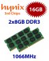 2 x 8GB = 16GB 1066MHz DDR3 SO-DIMM PC8500 204 Pin