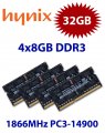 4x 8GB = 32GB KIT DDR3L RAM 1866 Mhz PC3-14900 SO-DIMM