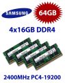 4x 16GB = 64GB KIT DDR4 RAM PC4-19200 2400MHz SO-DIMM