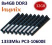 8x 4GB = 32GB KIT DDR3 RAM 1333 Mhz PC3-10600E ECC DIMM