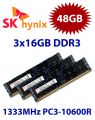 3x 16GB = 48GB KIT DDR3 RAM 1333 Mhz PC3-10600R ECC REG DIMM