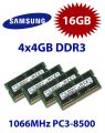 4x 4GB = 16GB KIT DDR3 RAM 1066 Mhz PC3-8500 SO-DIMM