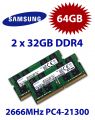 2x 32GB = 64GB KIT DDR4 RAM PC4-21300 2666MHz SO-DIMM