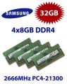 4x 8GB = 32GB KIT DDR4 RAM PC4-21300 2666MHz SO-DIMM