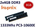 2x 4GB = 8GB KIT DDR3 RAM 1333 Mhz PC3-10600E ECC DIMM