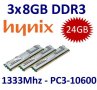 3x 8GB = 24GB KIT DDR3 RAM 1333 Mhz PC3-10600R ECC REG DIMM