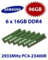 6x 16GB = 96GB KIT DDR4 RAM 2933 Mhz PC4-23400 DIMM ECC REG