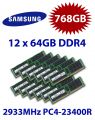 12x 64GB = 768GB KIT DDR4 RAM 2933 Mhz PC4-23400 DIMM ECC REG