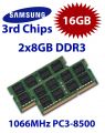 2 x 8GB = 16GB 1066MHz DDR3 SO-DIMM PC8500 204 Pin
